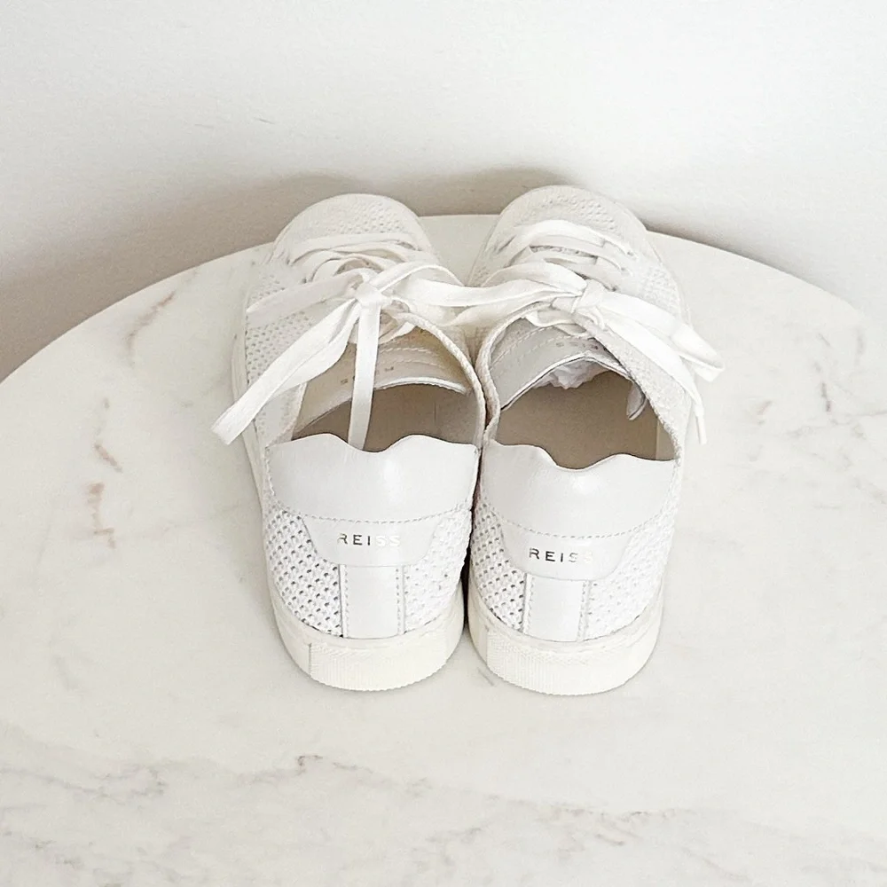 Reiss NEW Brackley Knit Off White Sneakers Size 6 - Picture 7 of 9